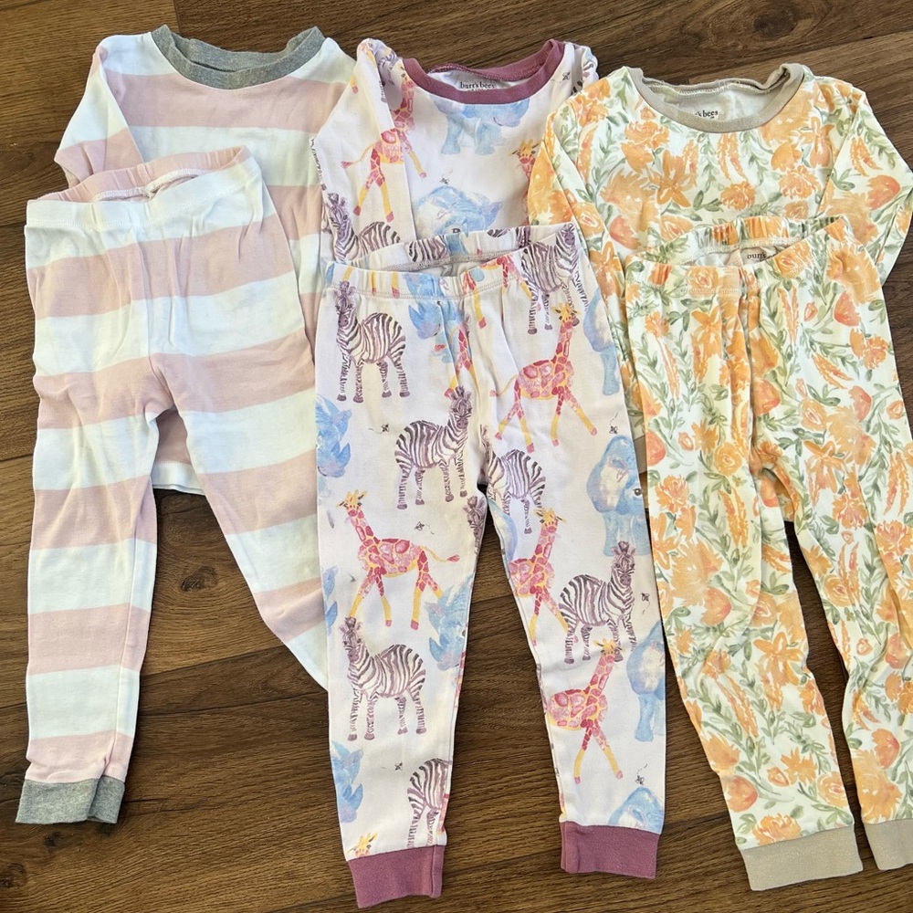 Three Sets Burt’s Bees Kids Pajamas